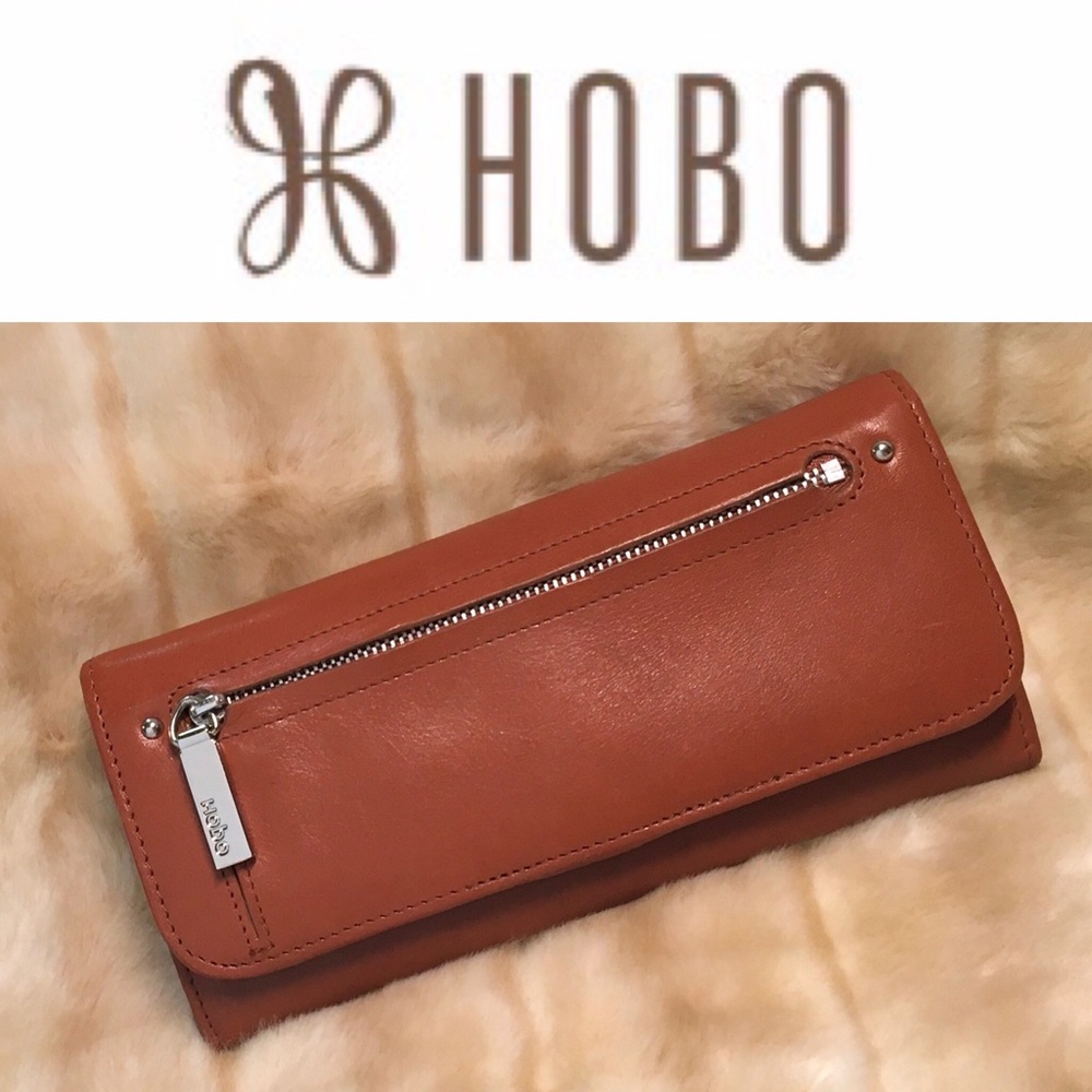 HOBO cognac leather bifold wallet